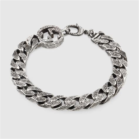 gucci link bracelet sterling silver|silver bracelet with interlocking g.